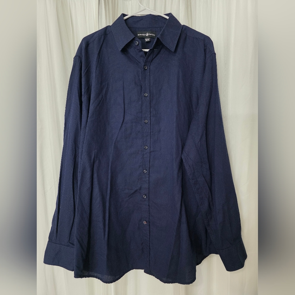 Beverly Hills Polo Club Navy Blue Button-Down Shirt - Men's 2XLT 2XL Tall